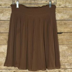 MISS ME MM COUTURE NEUTRAL EARTH ACCORDION STYLE CASUAL CAREER OFFICE SKIRT MED